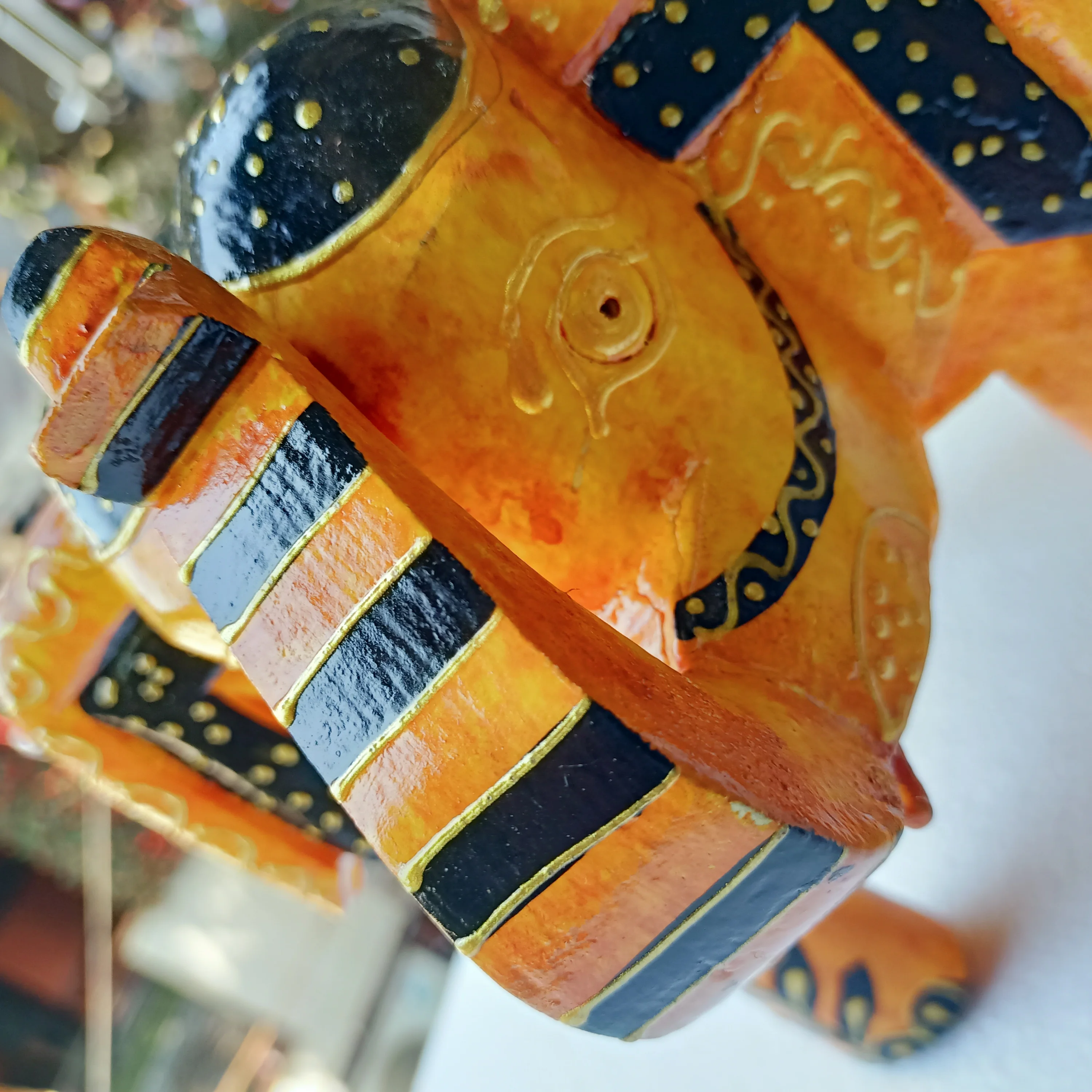 Custom Made  Wooden Hand Painted Elephant Stands Ideal for Use by Home Decoration Stores for Resale