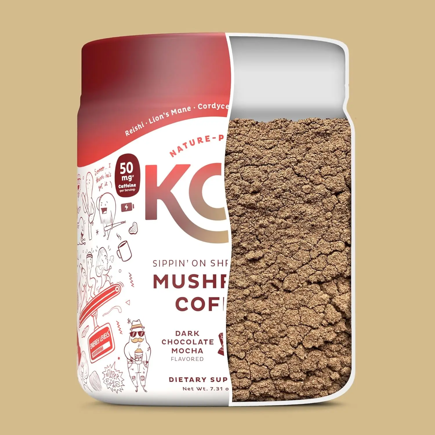 Oem Kos Blend Mushroom Extract Powder Dark Chocolate Mocha Flavor
