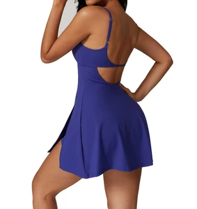 High Quality Outdoor Gym Wear Female Tennis Dress Breathable Lightweight Slim Fit Sports Golf Wear With Chest Pad and Shorts