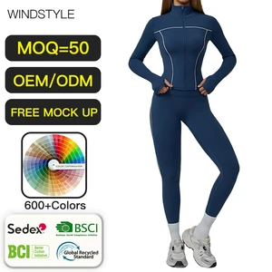 OEM/ODM Women's Sport Sets with Women's Yoga Suit Zipper Slim Fit Yoga Fitness Wear Sports Suit