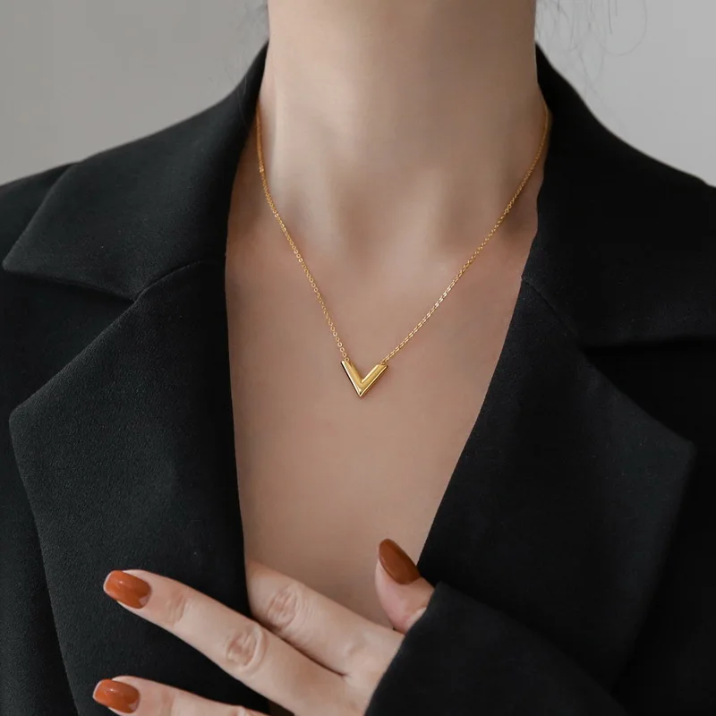 Shop Our 18K Gold Plated V Shape Necklace More Jewelry