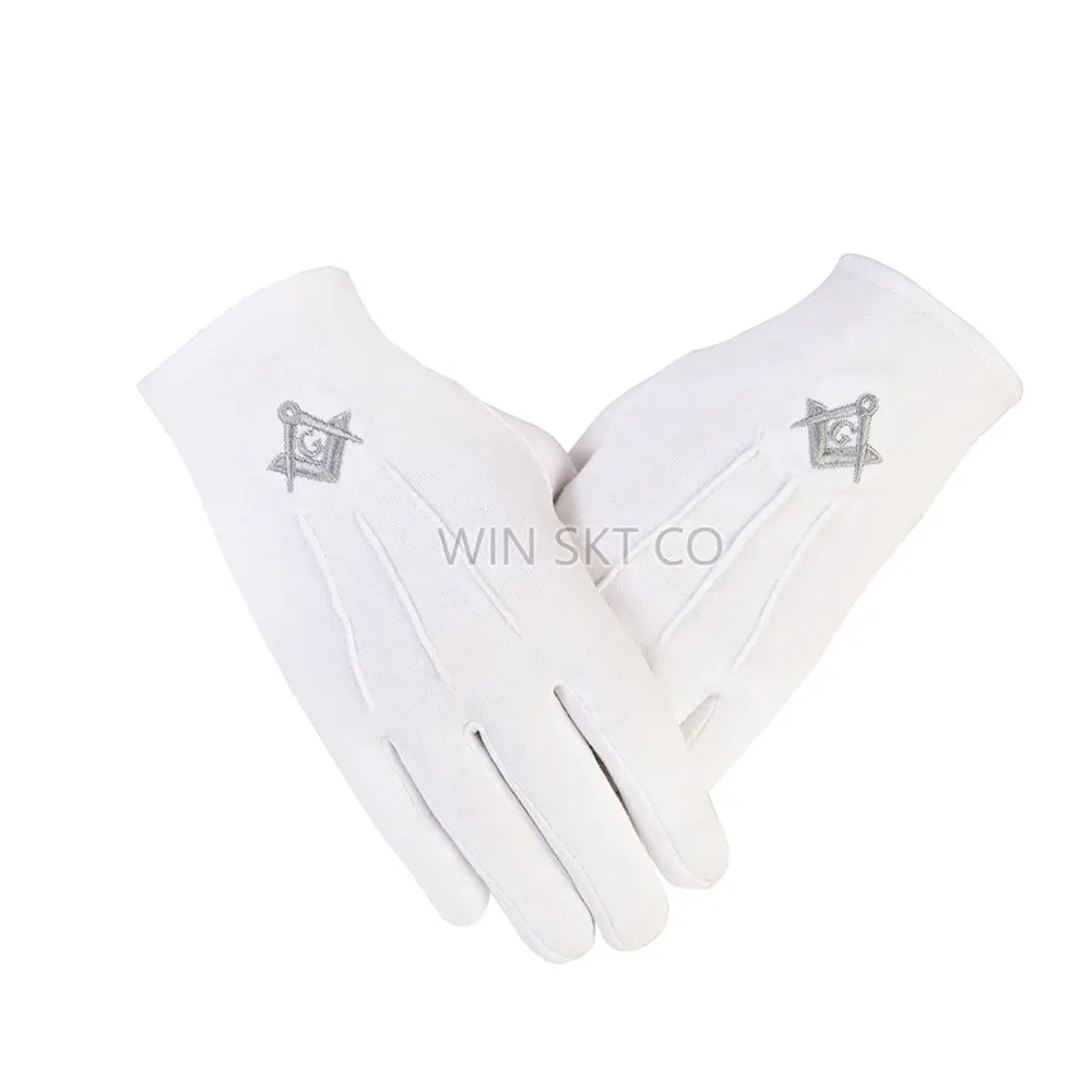 Оптовая Продажа с фабрики, 100% хлопчатобумажные масонские перчатки с логотипом на заказ для повседневных занятий спортом и зимних мероприятий на свежем воздухе