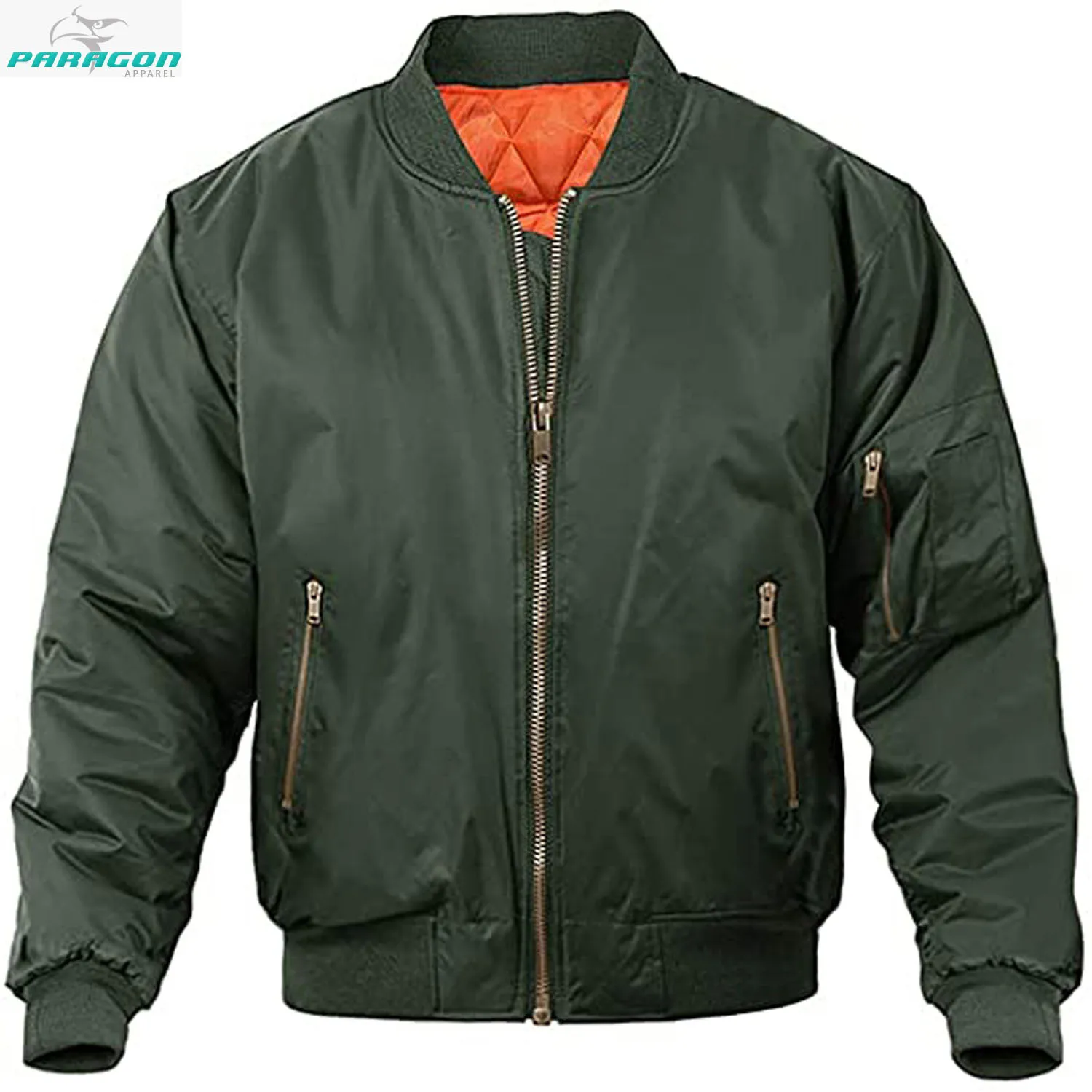 Blank Army Green Color Flight Custom Bomber Jacket, Street Wear Style Hot Branded Cheap Best Price Nylon Bomber Jacket