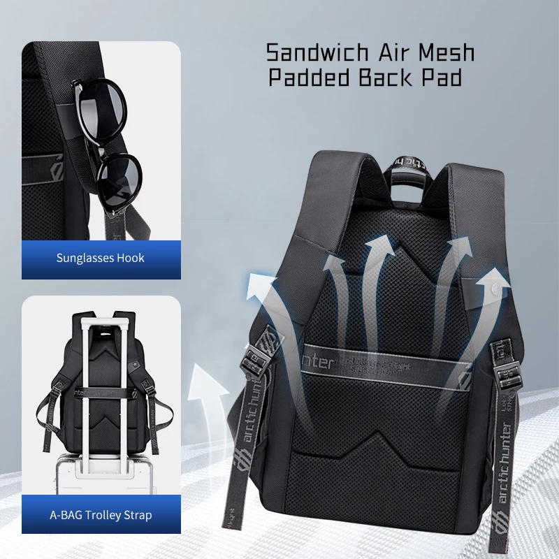 ARCTIC HUNTER Multifunction Smart Backpack for Business Bagpack Mens BackPacks Laptop Travel Back Pack Bag With USB Mochila