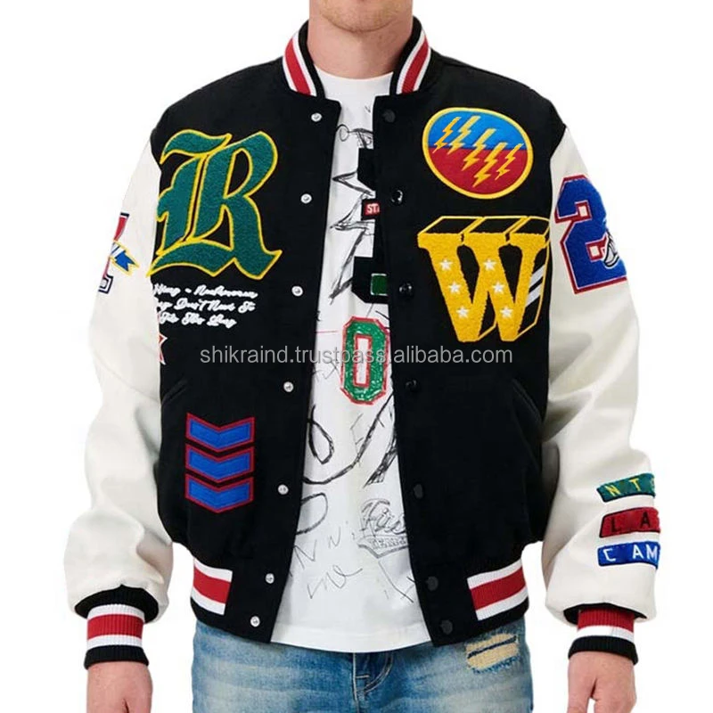 Oem & Odm Streetwear Varsity Jacket For Men Winter Chenille Embroidery