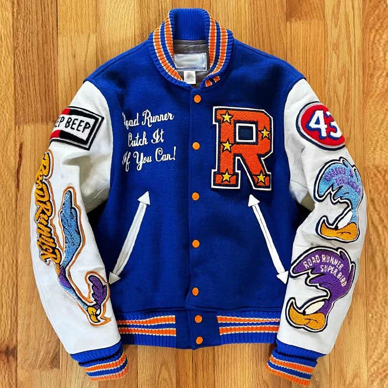 Varsity Jacket For Men Stand Vintage Woven Winter Clothes Custom ...