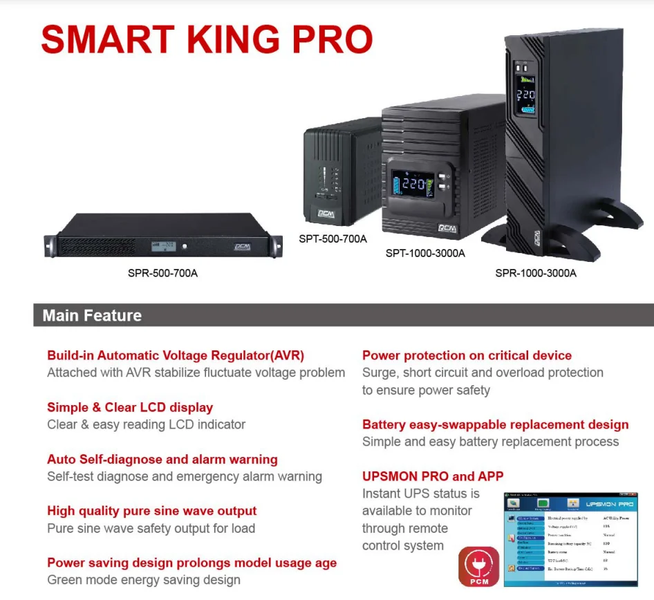 1000VA Line Interactive UPS with Colorful LCD and AVR Backup Power to ...