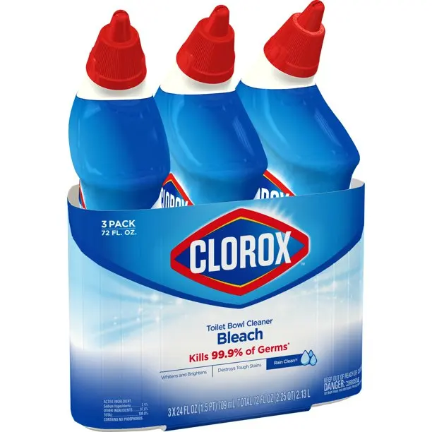 Clorox Toilet Bowl Cleaner With Bleach,Rain Clean - 24 Ounces,3 Pack ...