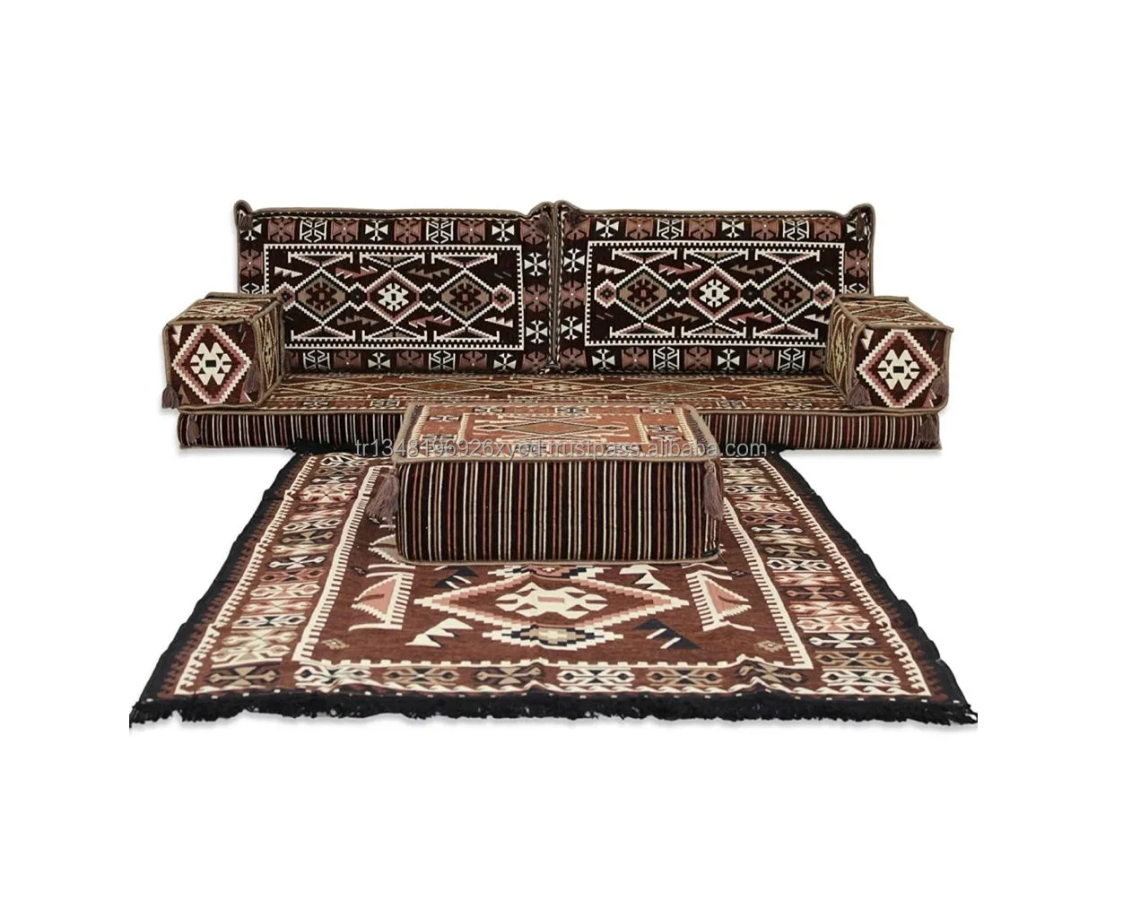 ANADOLU OTTOMAN Çift Kişilik Set Osmanlı Fas Desenli Ergonomik Yer