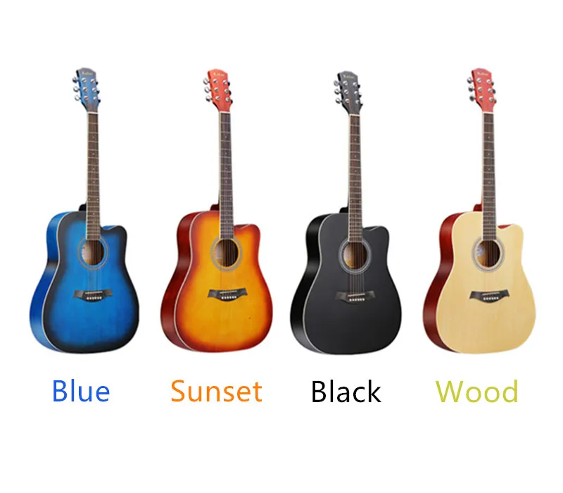 41in Beginner Acoustic Guitar Full Size All Wood Cutaway Guitar Buy