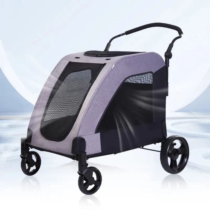 Dog Stroller Luxury 4 Wheels Pet Travel Trolley Dogs Cat Pet Trolley