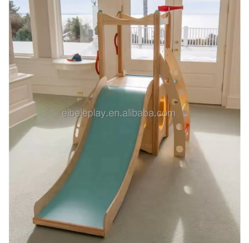 Indoor Wooden Playhouse Multi-Functional Kids' Playground