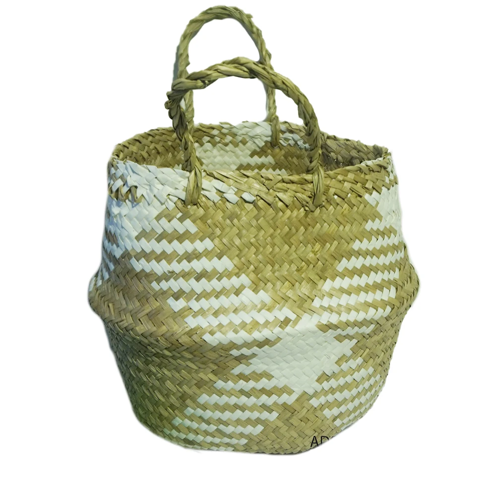 Made In Vietnam Ecofriendly Seagrass Bathroom Laundry Basket With