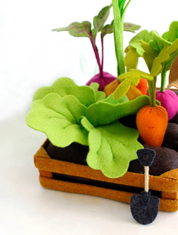 Vegetable Garden Toy Set Vegetable Garden Felt Toys Felt Vegetables Play food
