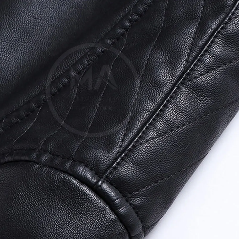 Custom Design Leather Jacket Solid Color Men Leather Jacket Streetwear Breathable Men Leather Jacket