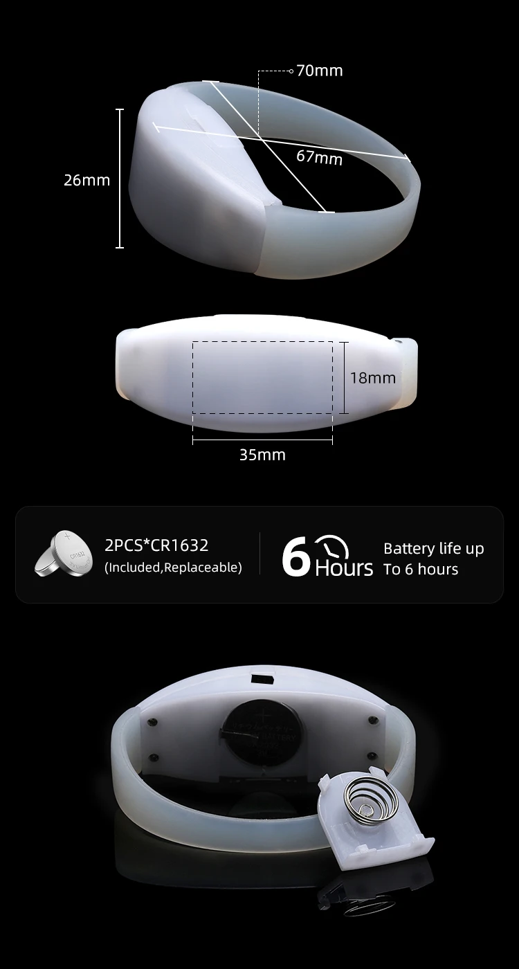 Xyloband Bracelets Glowing Light Up Arm Bands Music Activated Voice