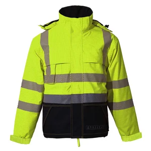 Wholesale Supply Flame Retardant High Visibility Fireproof Work Jacket Safety Security FR Jacket for Construction Outdoor Worker