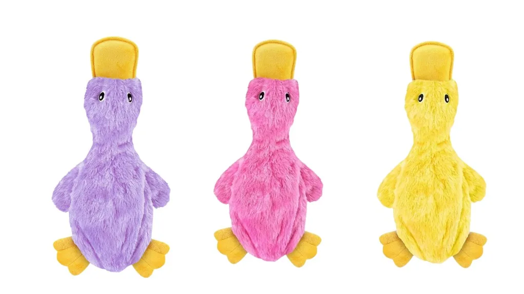 Customized Pets Supplies Crinkle Dog Toy No Stuffing Squeaky Flush Duck