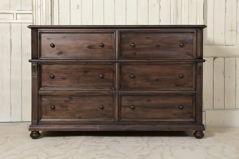 Industrial Style Dresser Closet With 6 Wooden 100 Acacia Solid