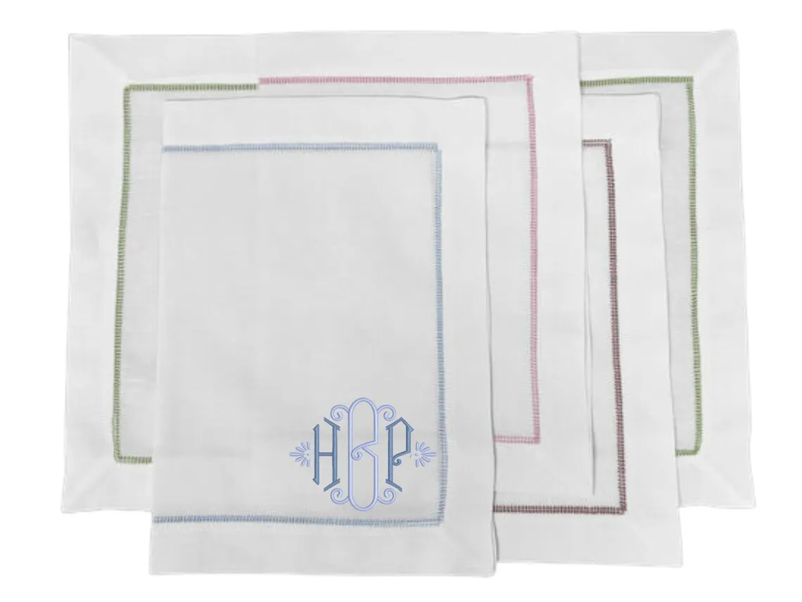 Cotton Linen Placemats Hemstitch Placemats 14 X 20 Inch Natural Fabric