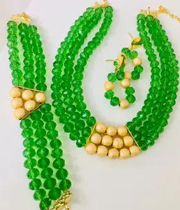 24K Gold Plated Vintage Dubai Fashion Jewelry Necklace Set Earrings Bangles Combs Brooches Copper Material Diamond Germany