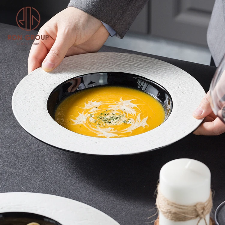 wholesale modern luxury wedding dinnerware ceramics plates soup and dishes pasta plates for restaurants
