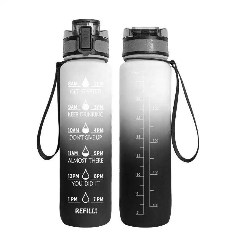 Sports Water Bottle With Straw,1l,750ml Leakproof Design Water Bottle