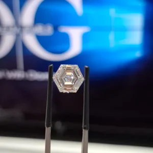 2.14ct E VVS2 Loose Lab Grown Hexagon Cut Diamond Polished Finish 10/10 Hardness Box Packaging Gift for Him or Her
