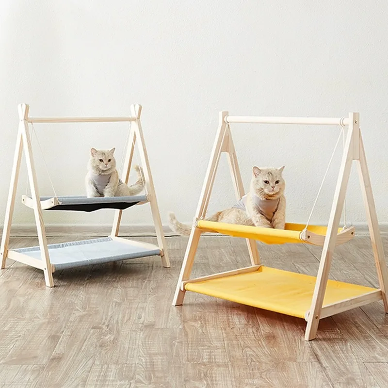 Factory Supply Wooden Hammock Cat Swing Pet Rocking Bed Hanging Cat ...