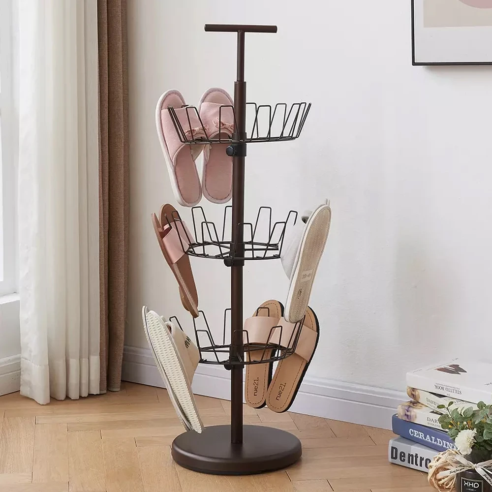 Factory Sample Customization Revolving Shoe Rack Rotating Shoe Tree and Adjustable Carousel Rotating Shoe Display Stand