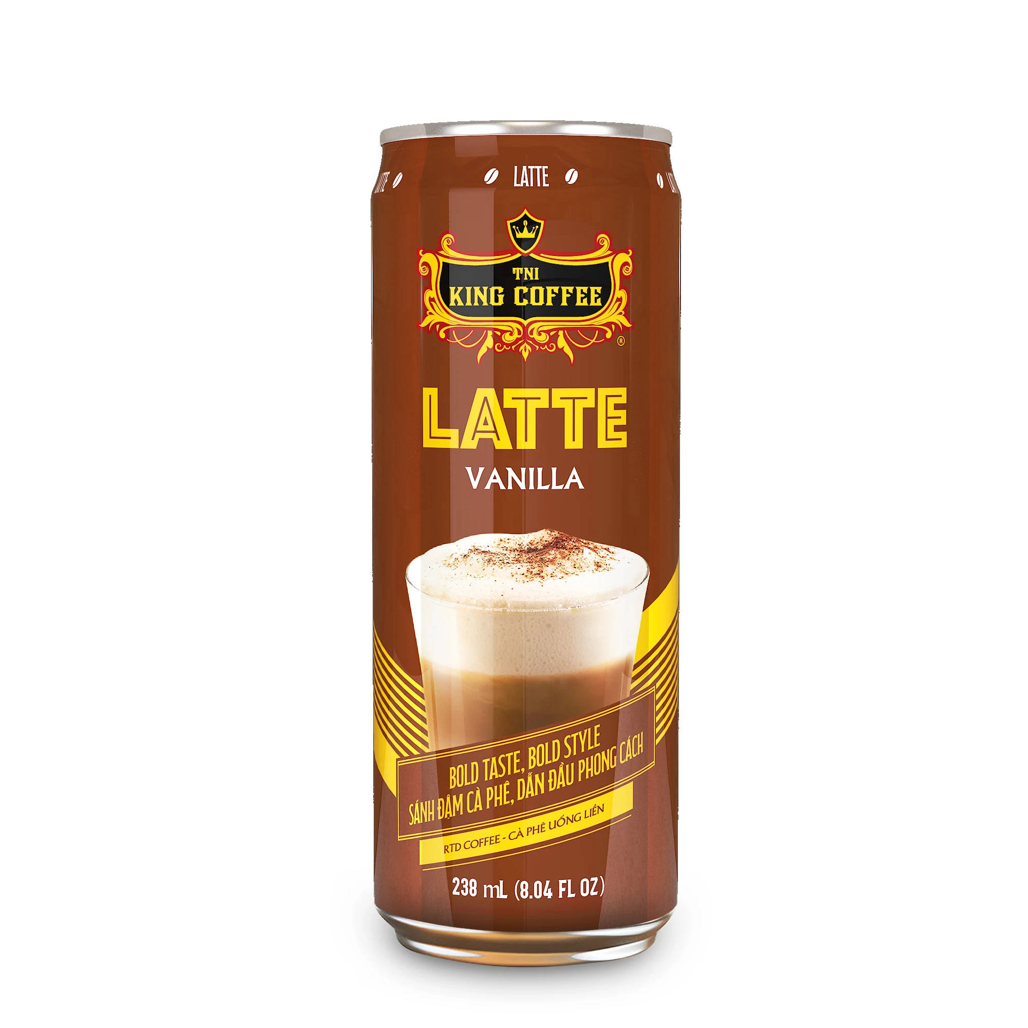 KING COFFEE-высококачественная Ванильная банка с вкусным вкусом латте 238 мл/банка-24 в