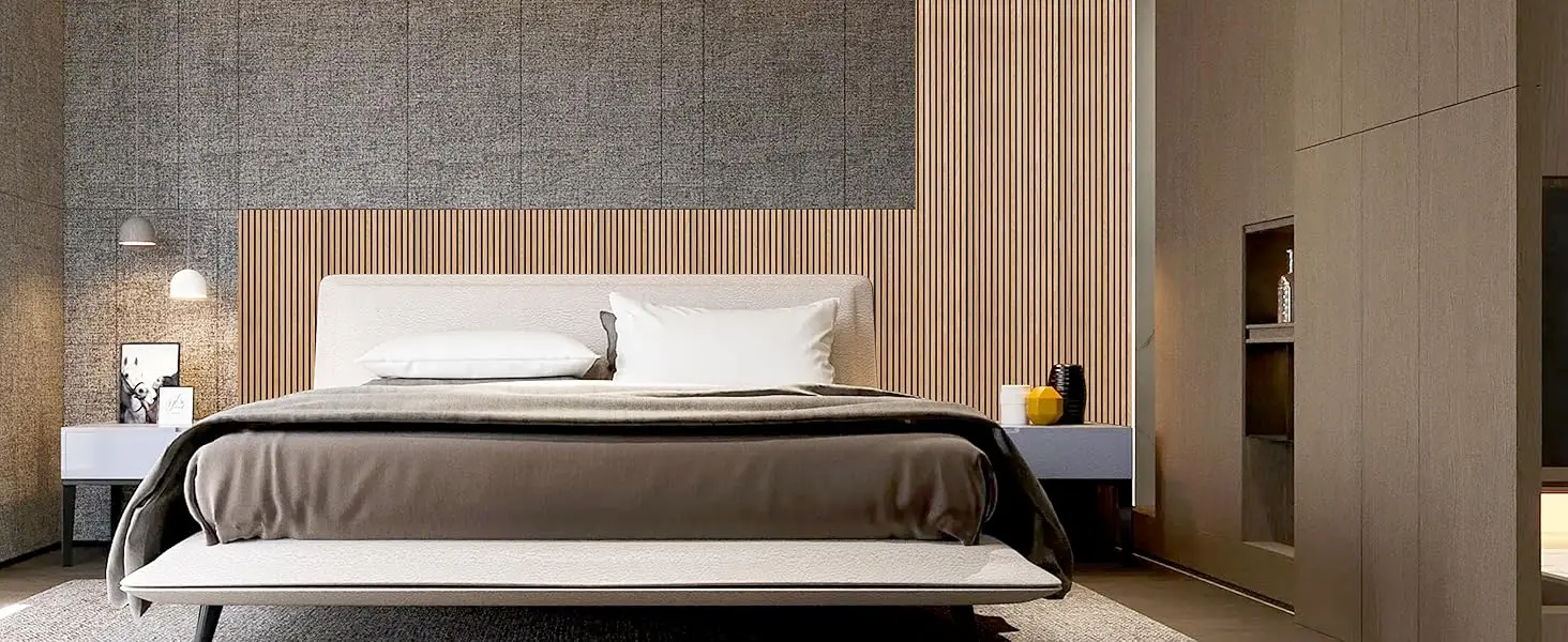 Soundproof Acoustic Wood Slat Panels Natural Oak Noise Reduction Acoustic Wall Ceiling Panels factory