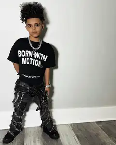 High Quality Streetwear T Shirts Acid Wash Y2K Oversized Pants Boys Custom Boxy T-Shirts Manufacturers Boys Clothing Sets