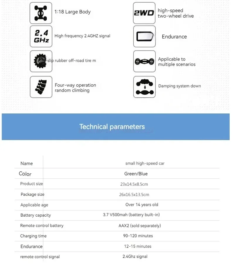 1:18 Mini RC Cars Toys G03063R 2.4ghz Remote Control Racing Off-Road Vehicle 15KM/H Drift Monster Truck Boys Toys RC Toys Gifts