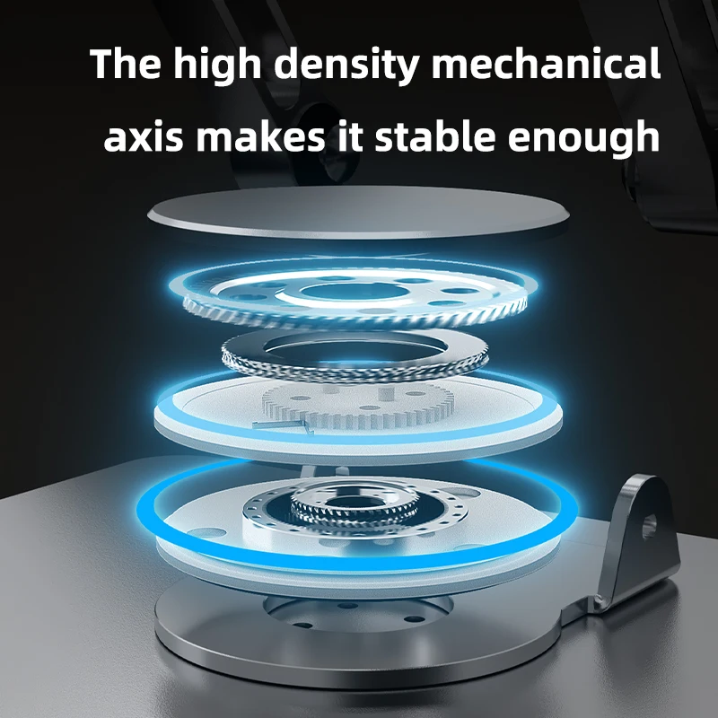 Aluminium Adjustable Laptop Stand With 360 Rotating Base Computer Stand For Laptop Ergonomic Foldable Laptop Riser Gray Silver