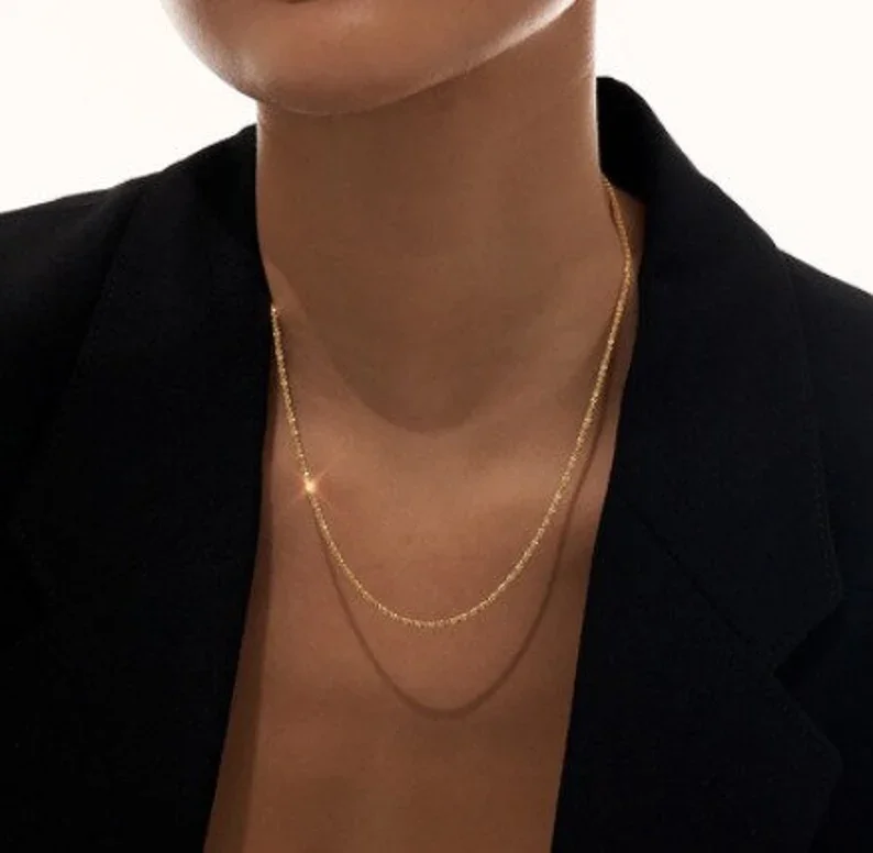 Sparkling Glitter Margarita Twisted Rock Chain Italian