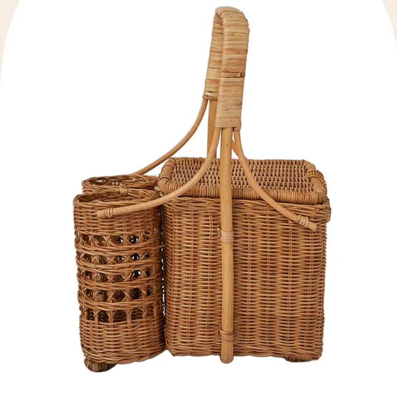 New Arrival Vintage Rattan Wine & Bread Picnic Basket High Quality