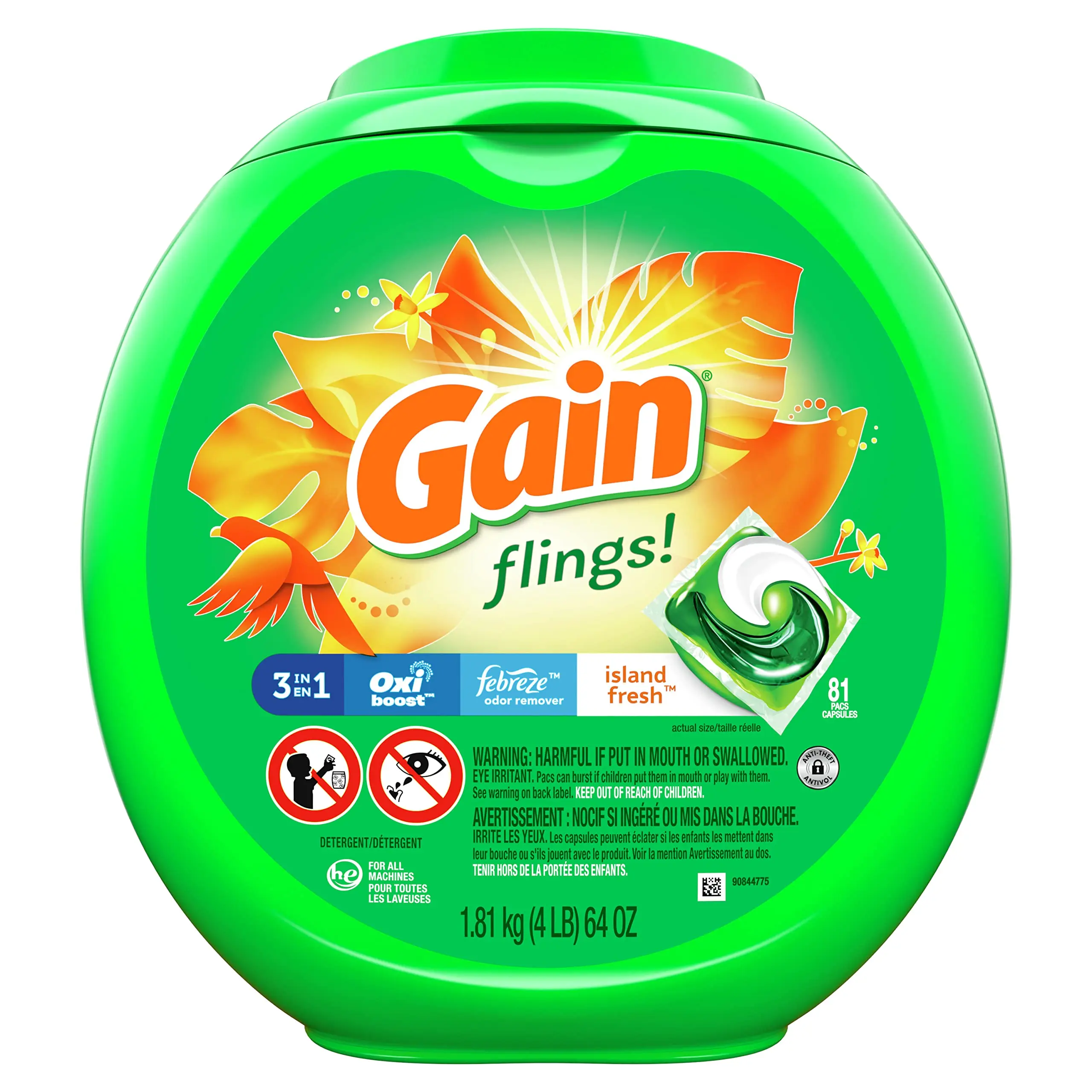 Gain Flings Laundry Detergent Soap Pacs,60 Ct,original Scent - Buy Gain 