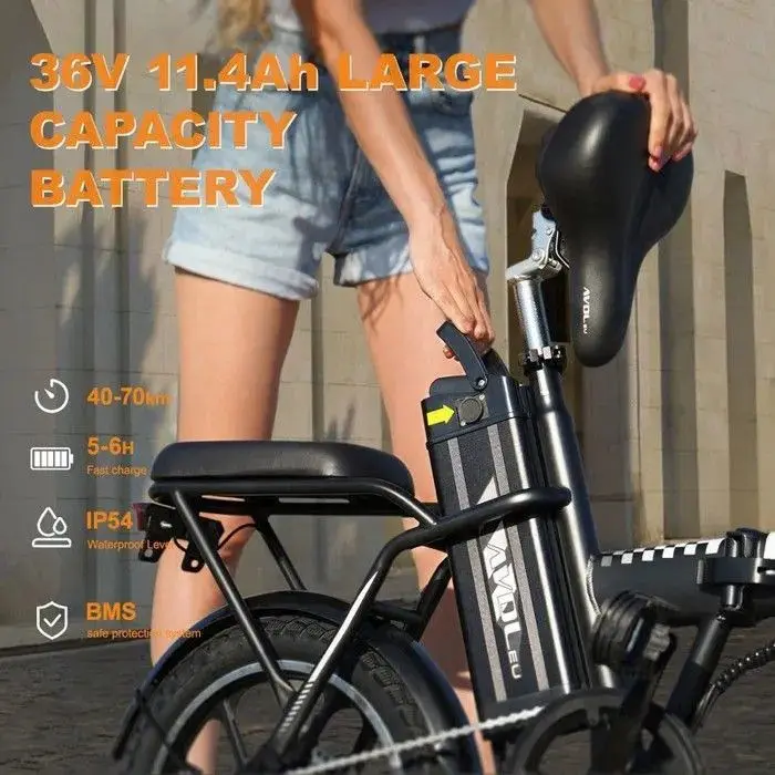 A20 Faltbares Elektrofahrrad 250W Motor 36V 11.4Ah Akku 50-100km 7 Geschwindigkeiten