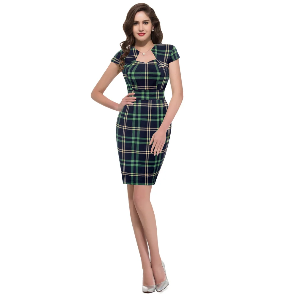Grace Karin Vintage Short Sleeve Cotton Elastane Hips-Wrapped 27 Patterns Retro Floral Bodycon Dresses Women Grace Karin Vintage Short Sleeve Cotton Elastane Hips-Wrapped 27 Patterns Retro Floral Bodycon Dresses Women