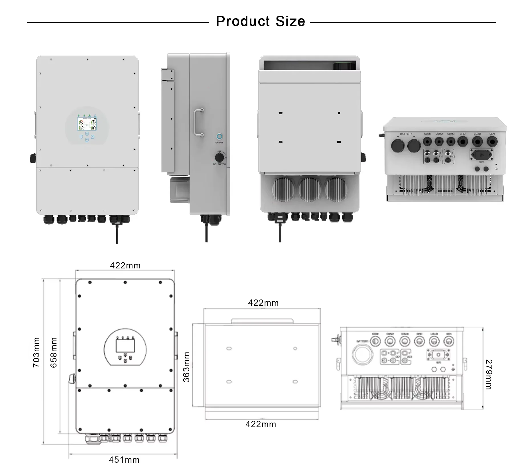 Deye Hybrid Grid Power Inverter 6KW 8KW 10KW 12KW Solar PV Hybrid Solar ...