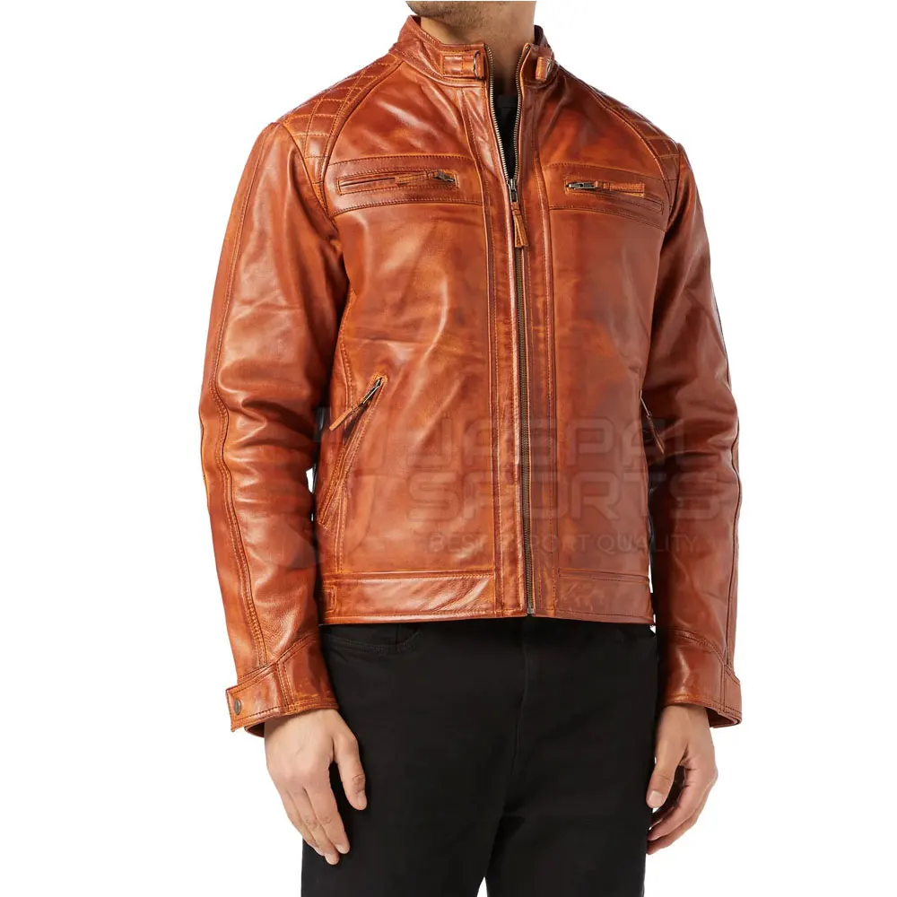 High Quality Men's Winter Warm Leather Jacket Breathable Cow Skin