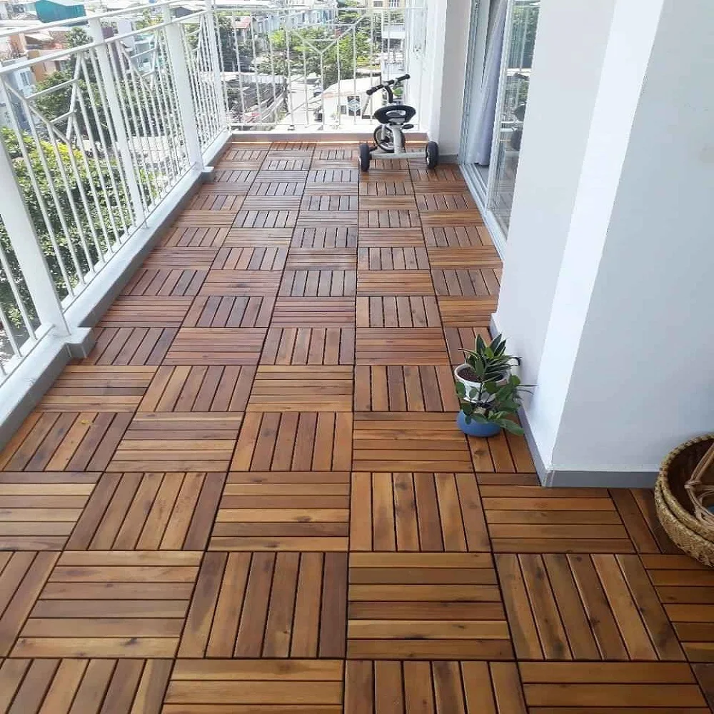 30x30cm Acacia Wood Decking Tiles Patio Composite Backyard Wood Outdoor