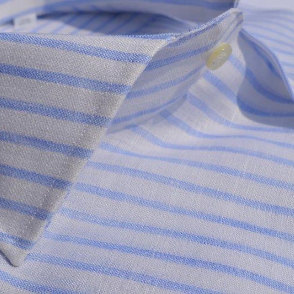 Men Shirt In 100% High Quality European Flax Linen Stripes Following ...