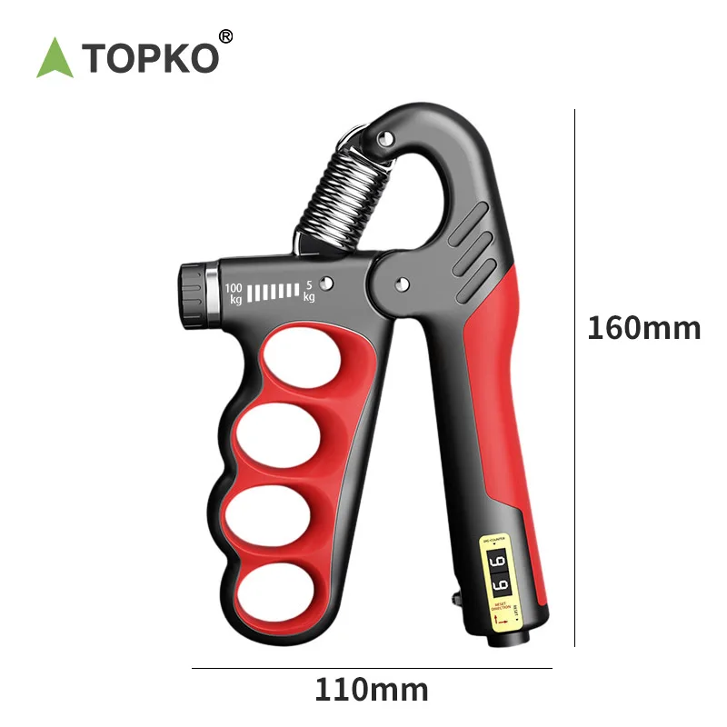 TOPKO High Quality Multi-functional Counting Grip Strength Device with Counter Gripper Strengthener Hand Finger Exerciser