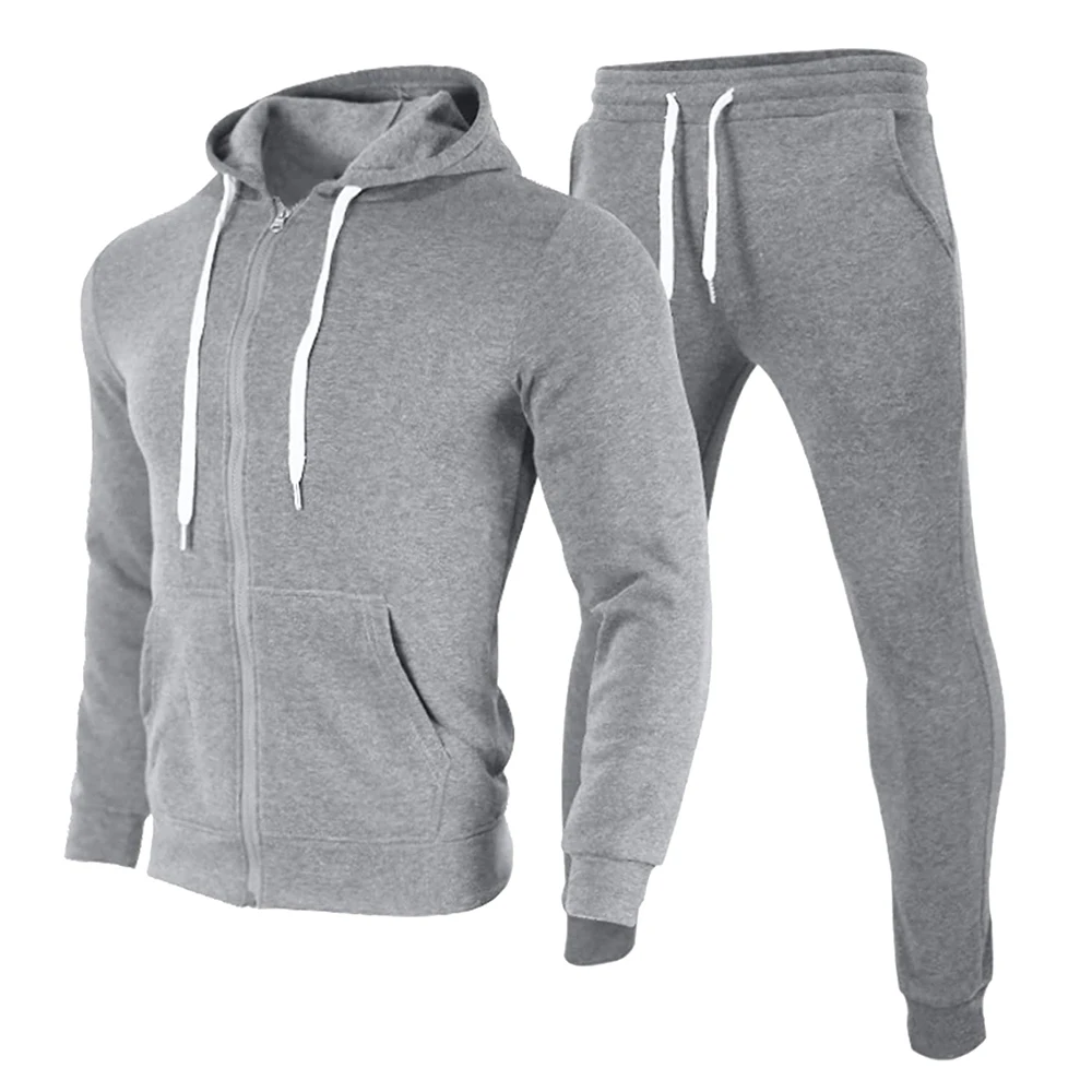 High Quality Men Fashion Sport Zip Up Hood Jacket And Jogger Tracksuit ...