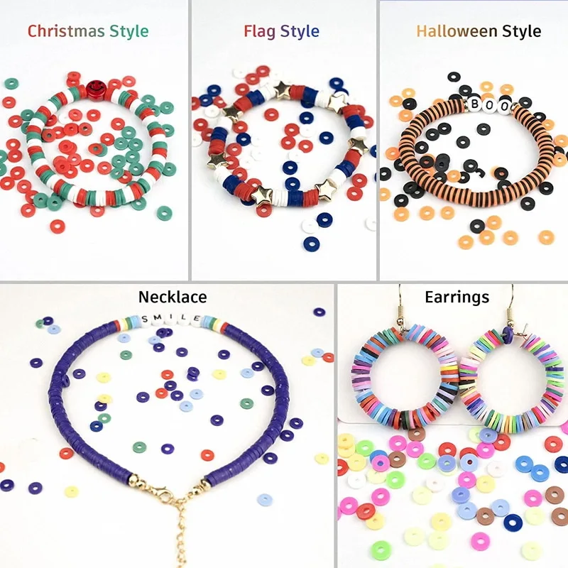 6000pcs Polymer Clay Bead Set For Diy Jewelry Bracelet Making Kit