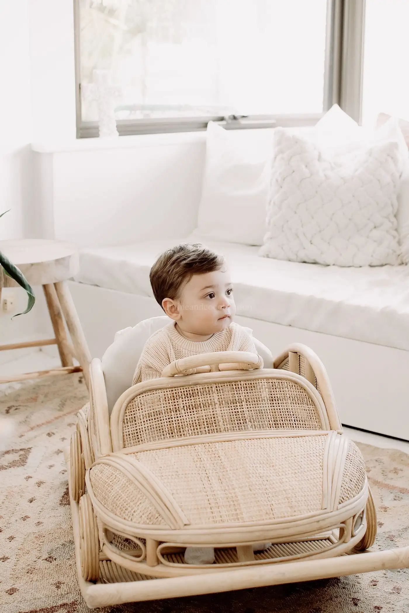 Wicker Car Rocker Eco Farmie Rattan Car Rocker - Unique Kids Ride on Toy