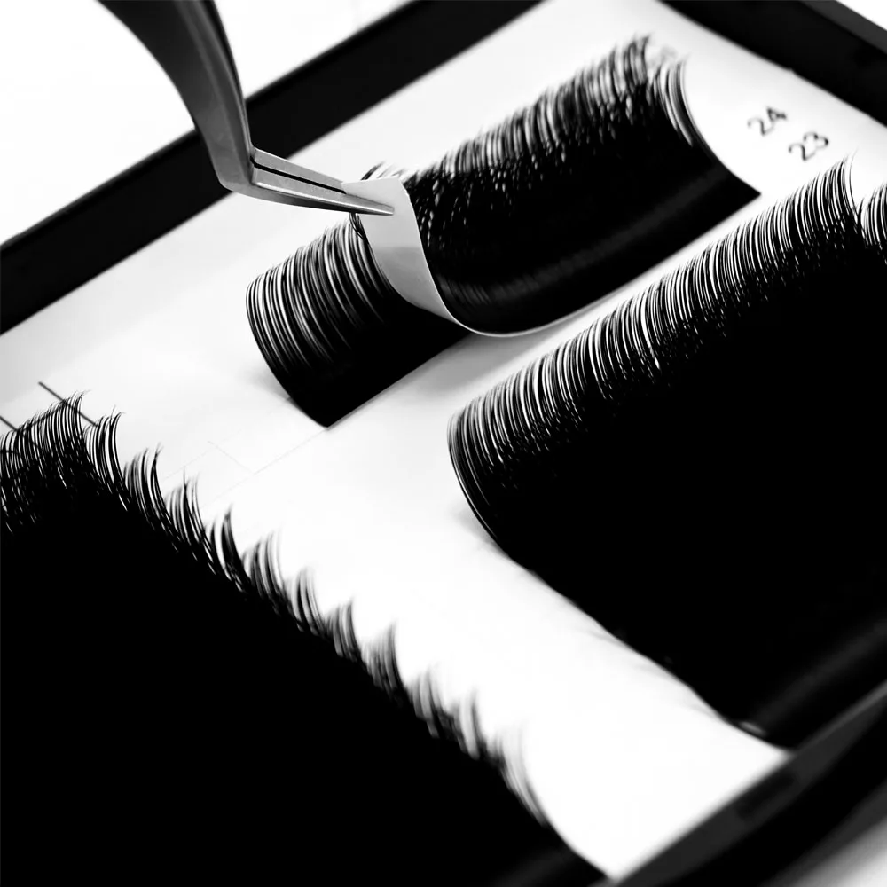 Private Label  Korea False Eyelash Mink Eyelashes BlackBerry Matt Lash Silk Eyelash Glue Extension Individual Natural Lash