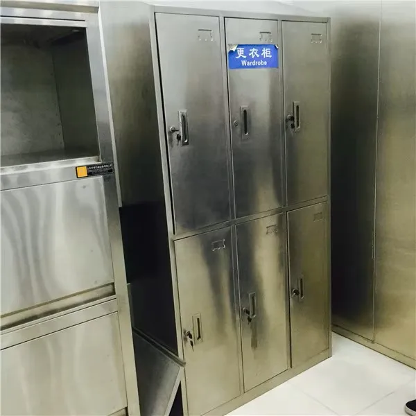 Factory customized 304 stainless steel employee lockers metal storage wardrobes